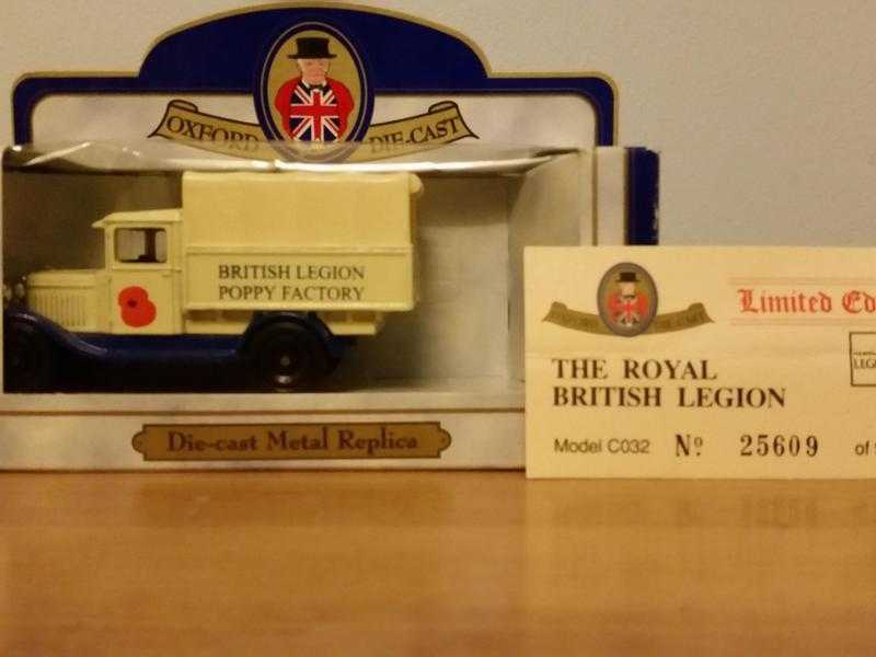 Oxford Limited edition British Legion diecast Poppy factory Lorry