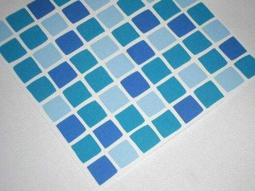 PACK OF 30 MOSAIC TILE TRANSFERS - COLOUR AQUA