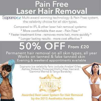 Pain Free Laser Hair Removal  50 Off, From 20  Multi-award winning Soprano Ice