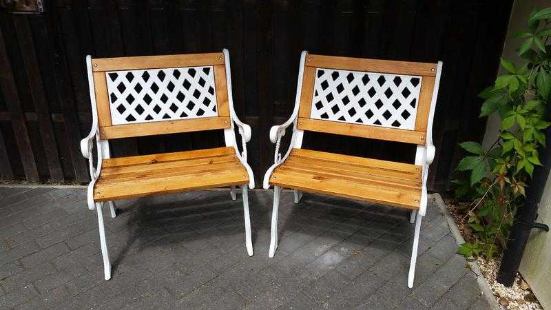 Pair of Cast Iron Garden Chairs