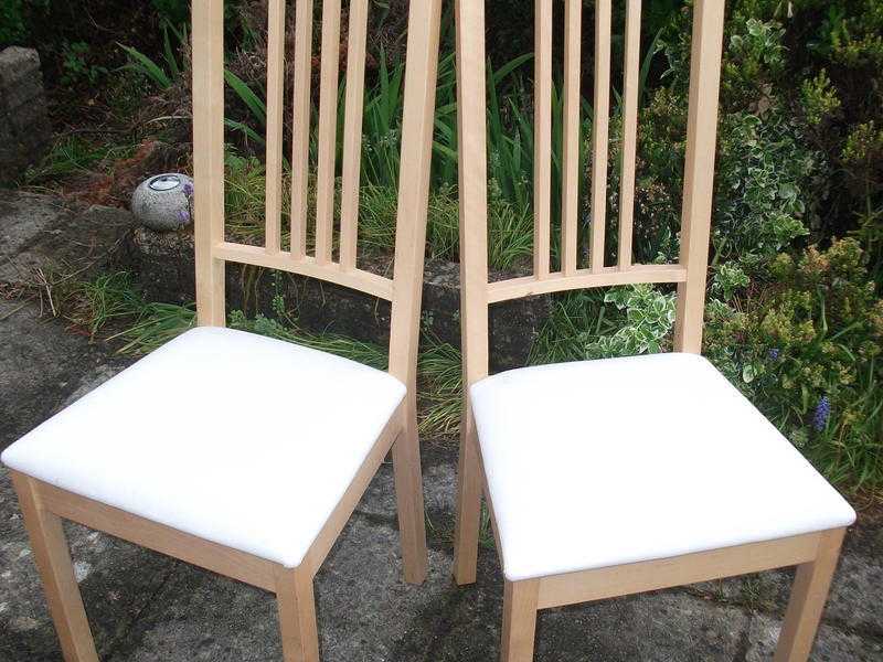 pair of dining chairs ikea Borje Chair, oak, Gobo white used