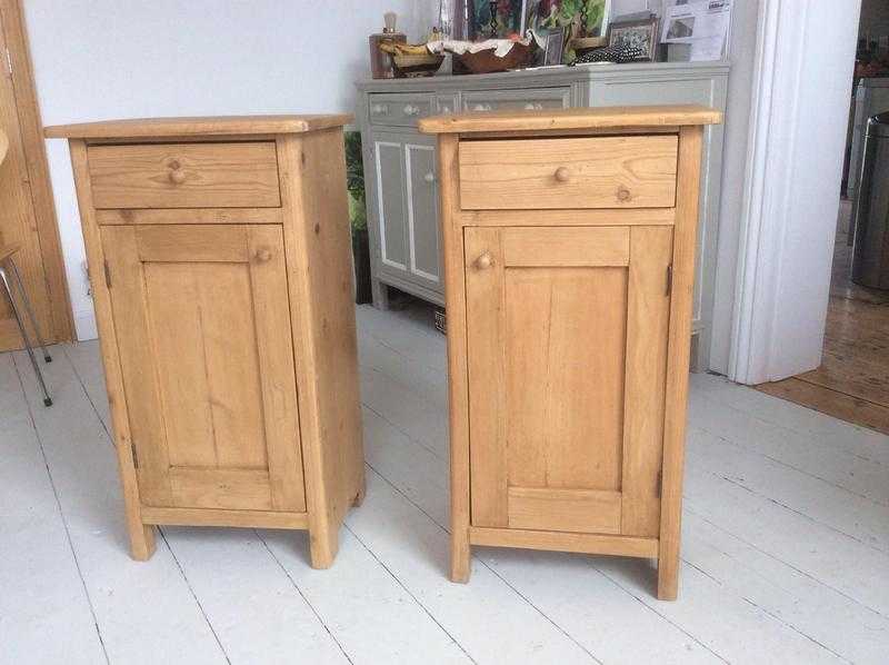 Pair of Dutch 19th century pine bedside tables