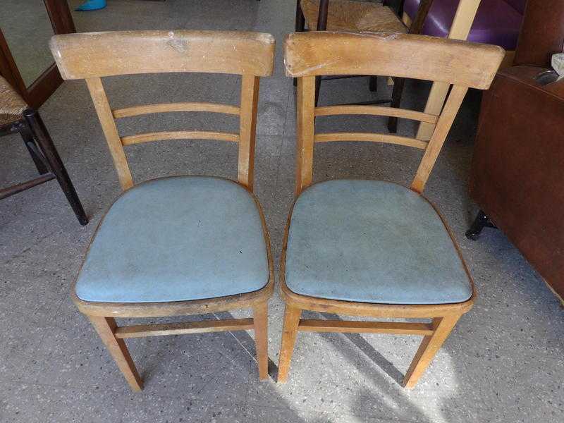 Pair Of kitchen  Dining Chairs Perfect For Re-upholstery amp Paint Project