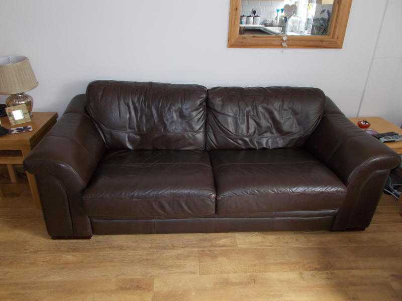 Pair of matching leather sofas