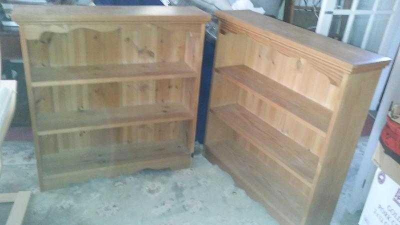 Pair of matching solid pine book cases Final Reduction