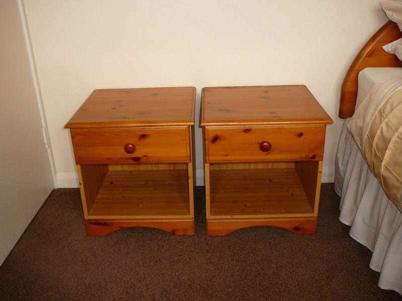 Pair of pine bedside cabinets