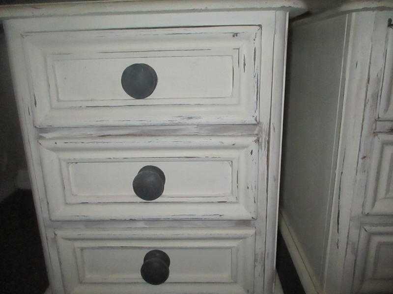 Pair of shabby chic bedside tables