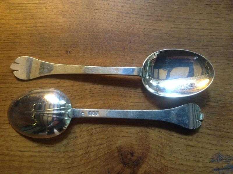 Pair of sterling silver spoons