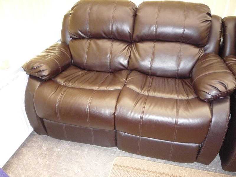 pair  two Seater leather sofas