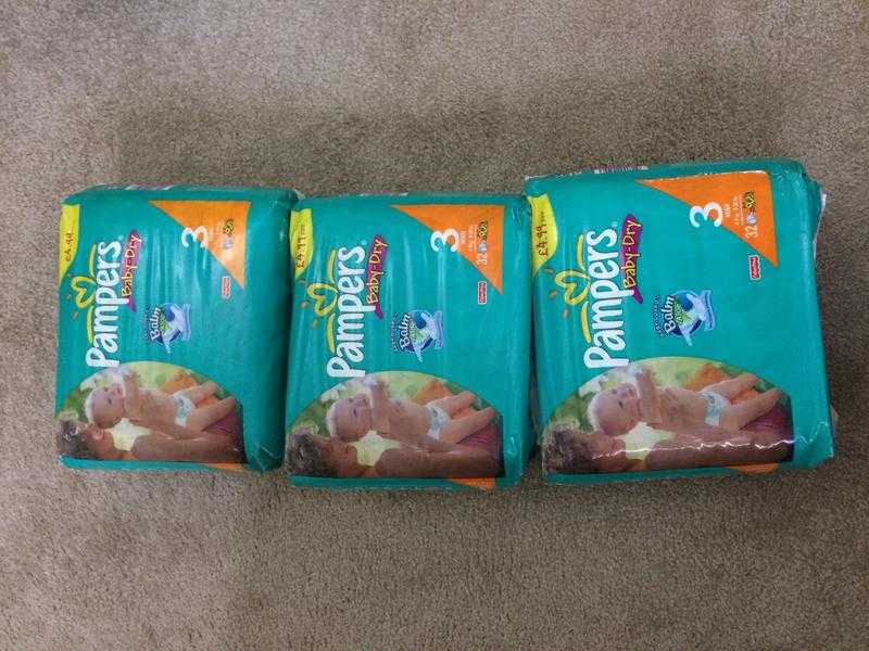 Pampers Baby Dry Size 3 midi. 32 pack. 3 packs available