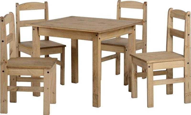 Panama Dining Set In Natural Wax Pine