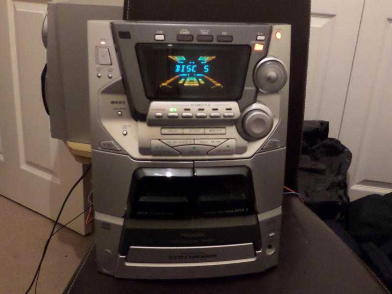 panasonic 5cd rds radio twin tape deck hi fi