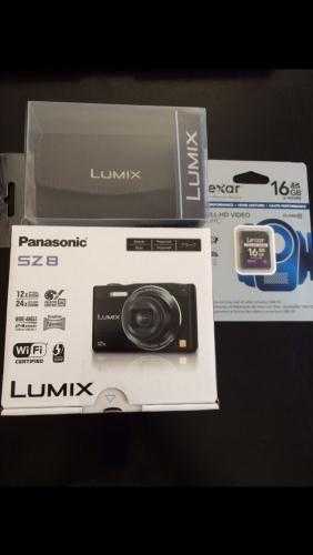 Panasonic LUMIX DMC-SZ8 Digital Camera (Black)  Case  16GB Memory Card