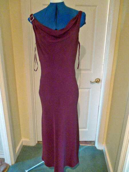 Pearce Fionda (Debenhams) Burgundy Strappy Evening Designer Dress Size 14 Exc. Condition