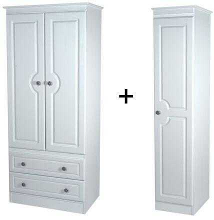 Pembroke White Triple 2 Drawer Wardrobe