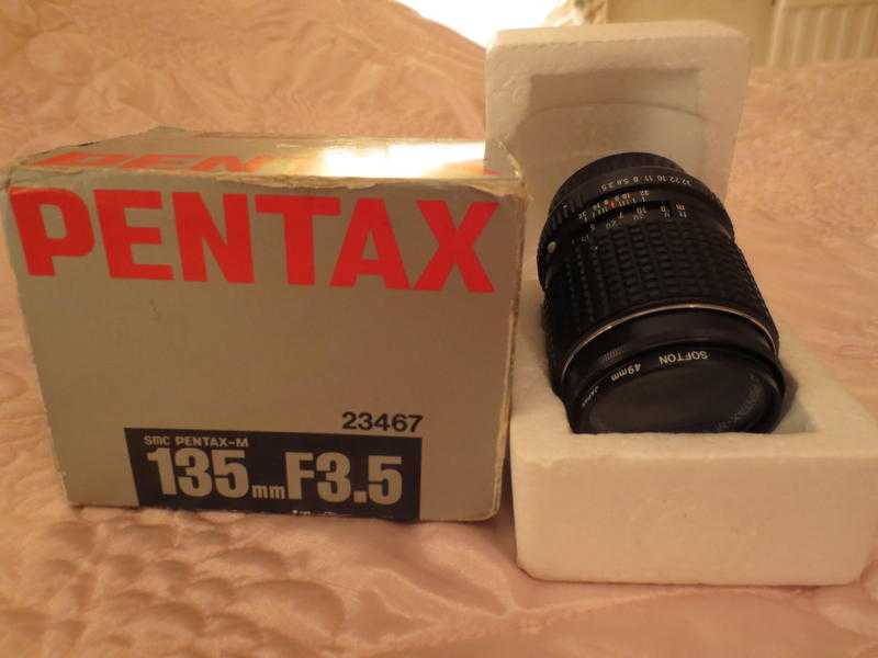 Pentax 135mm F3.5 wide angle camera lens.