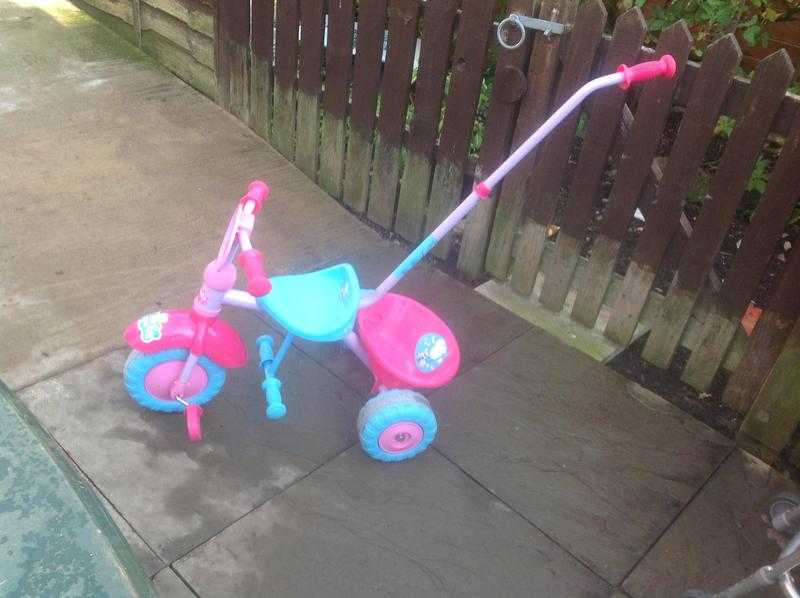 Peppa pig child039s trike bike with parent handle