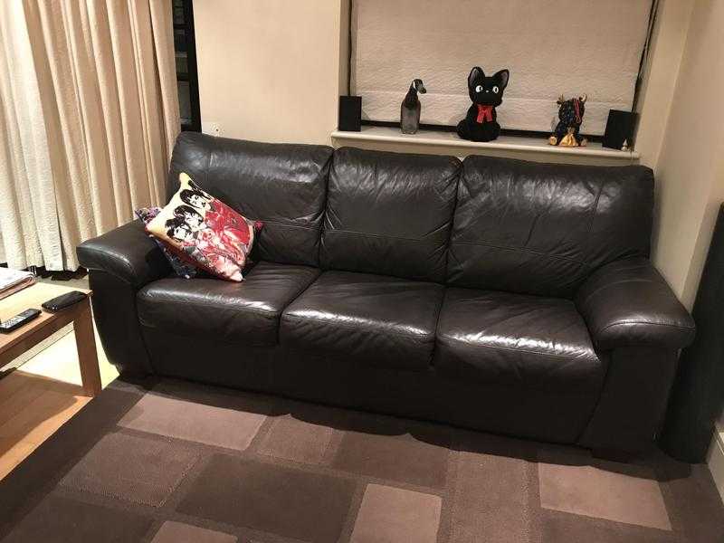 Perfectly fine leather sofa bed (3seater, double sized bed)