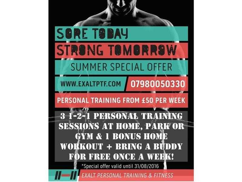 PERSONAL TRAINER 2016 SUMMER SPECIAL - 12 personal training sessions