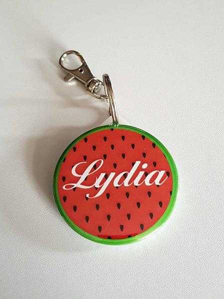 Personalised Watermelon Keyring or Pocket Mirror - 55mm dia.