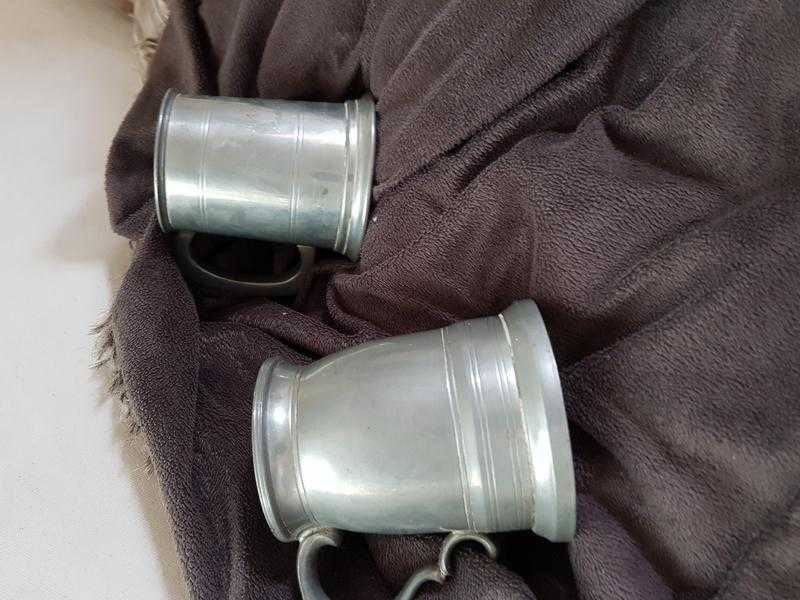 Pewter tankards (2)