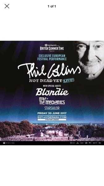 Phil Collins tickets X2