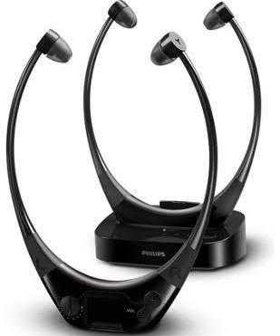 Philips AudioBoost Wireless Rechargable TV Headphones - Two Pack.