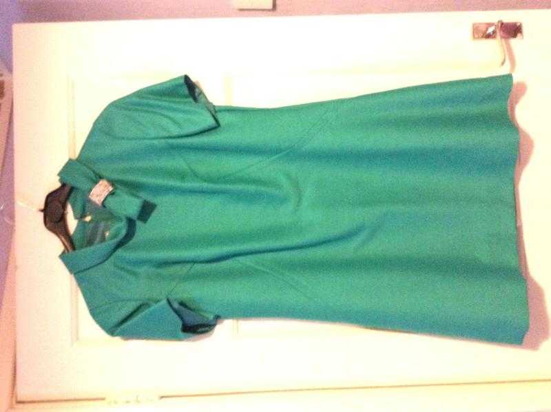 PHILLIP KUNICK 70S DRESS amp COAT EMERALD GREEN LOVELY BUTTONS ON CUFFS