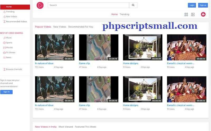 PHP Video Sharing Script  phpscriptsmall  YouTube Clone Script