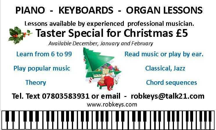 PIANO - KEYBOARDS - ORGAN LESSONS and THEORY CLASSES 5 Starter Class Doncaster and South Yorkshire