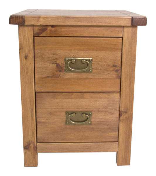 Pine 2 Drawer Bedside Lacquer Finish