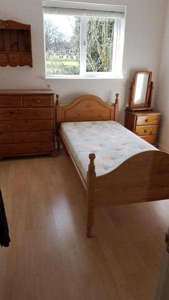 Pine Bedroom Furniture and Matching Single Bed