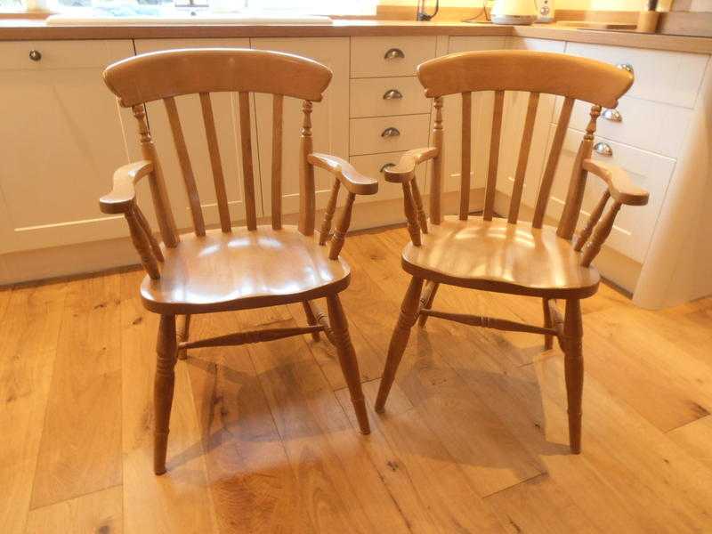 Pine Carver Chairs (2)