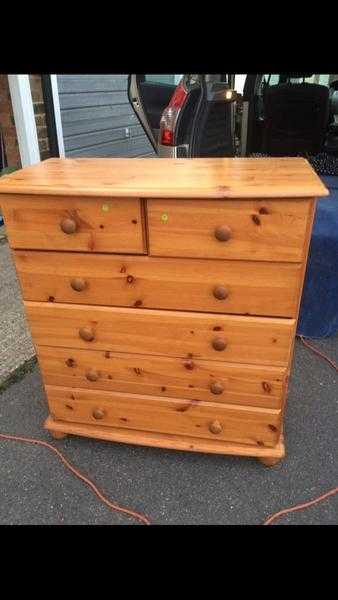 Pine Chest 5 drawer