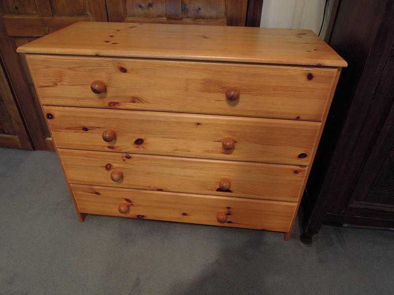 Pine chest of four drawers