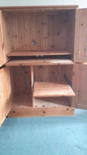 Pine Computer Cupboard