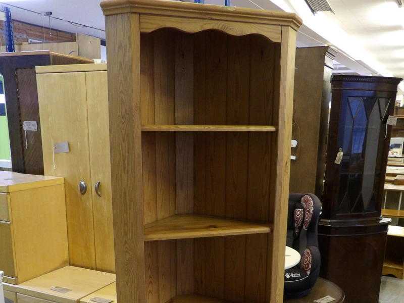 Pine Corner Cabinet With Cupboard amp Shelves - Local Delivery Service Available