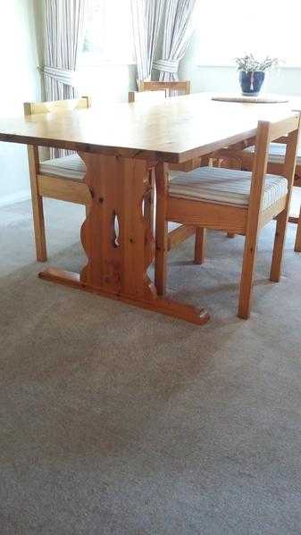 Pine Dining table and 8 chairs