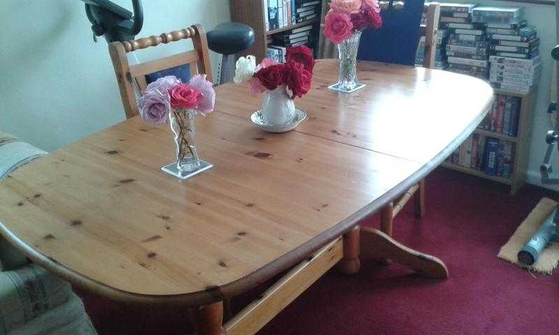 Pine dining table withwithout chairs set