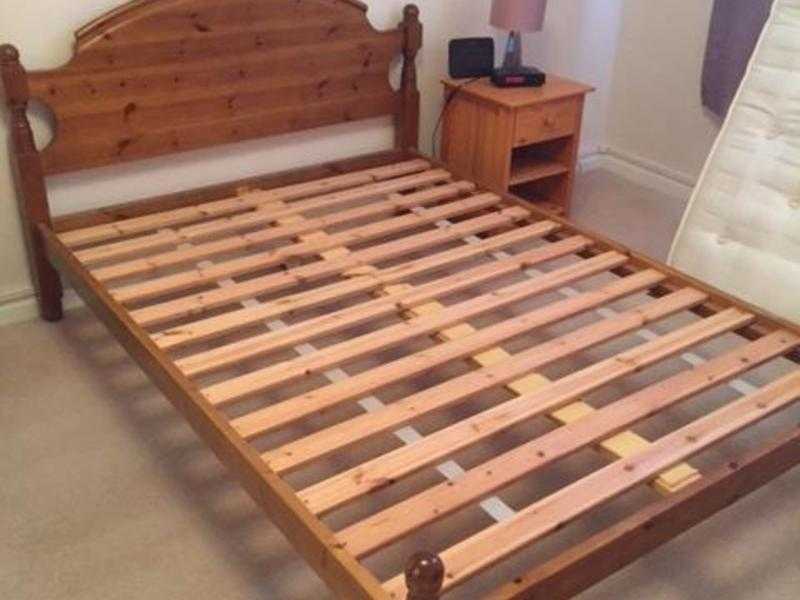 Pine double bed