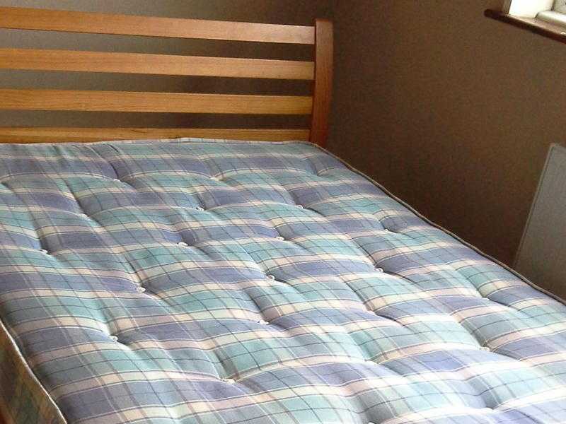 Pine double bed and matress for sale
