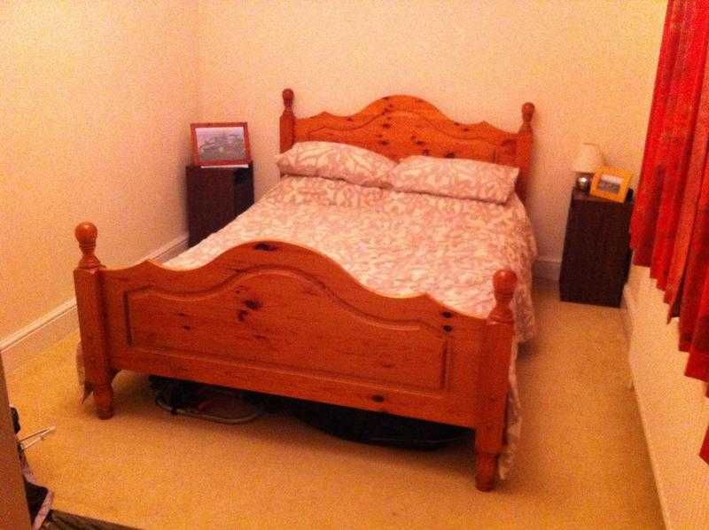 Pine double bed frame