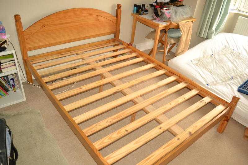 Pine Double Bed Stead and Free Mattress