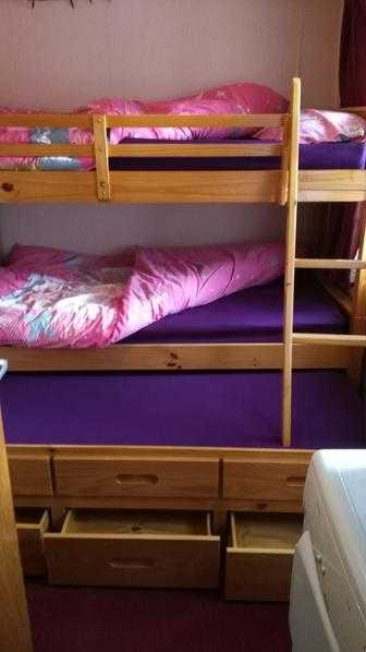 PINE DOUBLE BED WITH PULL OUT BED