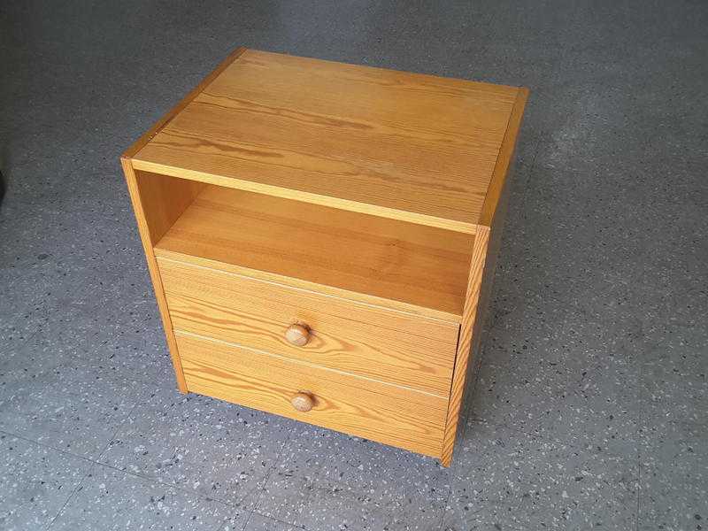 Pine Effect Bedside Table With 2 Drawers - Local Delivery Now ONLY 19