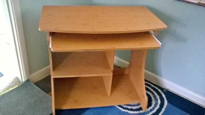 Pine effect computer desk