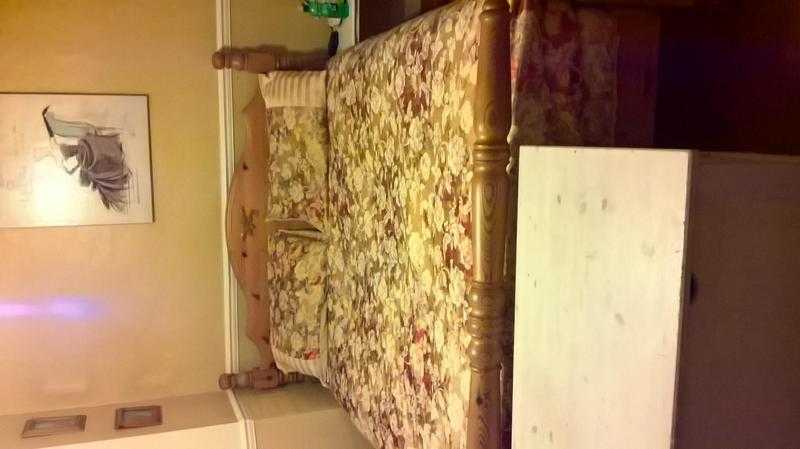 Pine King Size Bed and Mattress