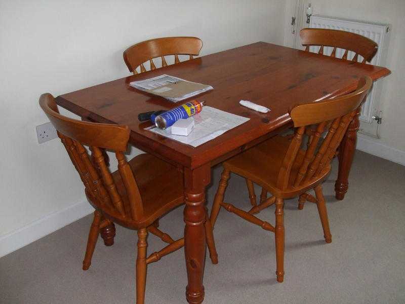 PINE KITCHEN TABLE AND CHAIRS