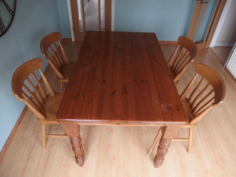 Pine table and chairs