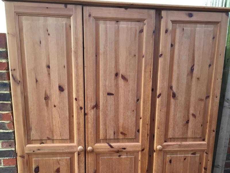 Pine triple wardrobe